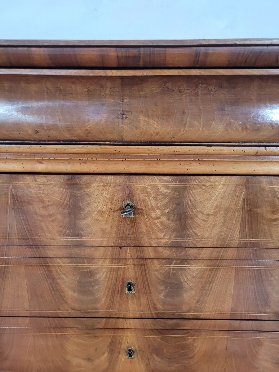 Small Louis Philippe-style Chest Of Drawers In Walnut-photo-4