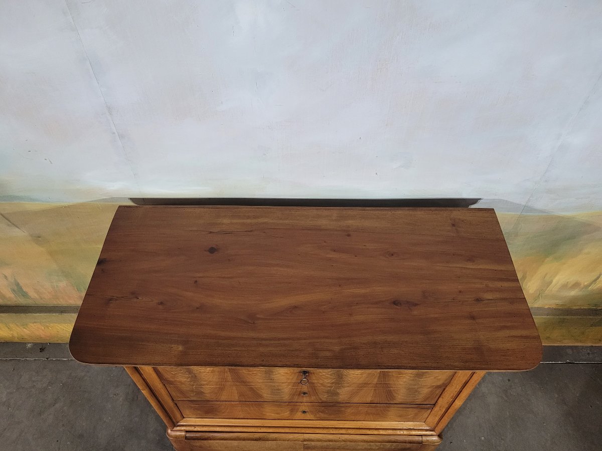 Small Louis Philippe-style Chest Of Drawers In Walnut-photo-1