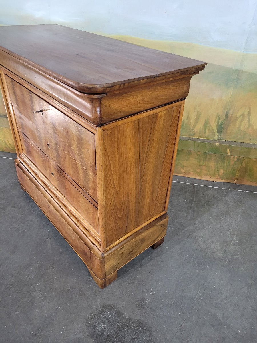 Small Louis Philippe-style Chest Of Drawers In Walnut-photo-2