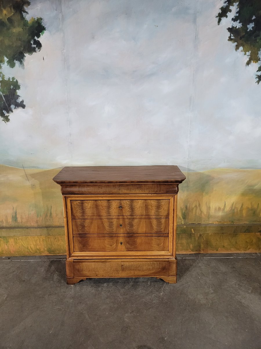 Small Louis Philippe-style Chest Of Drawers In Walnut