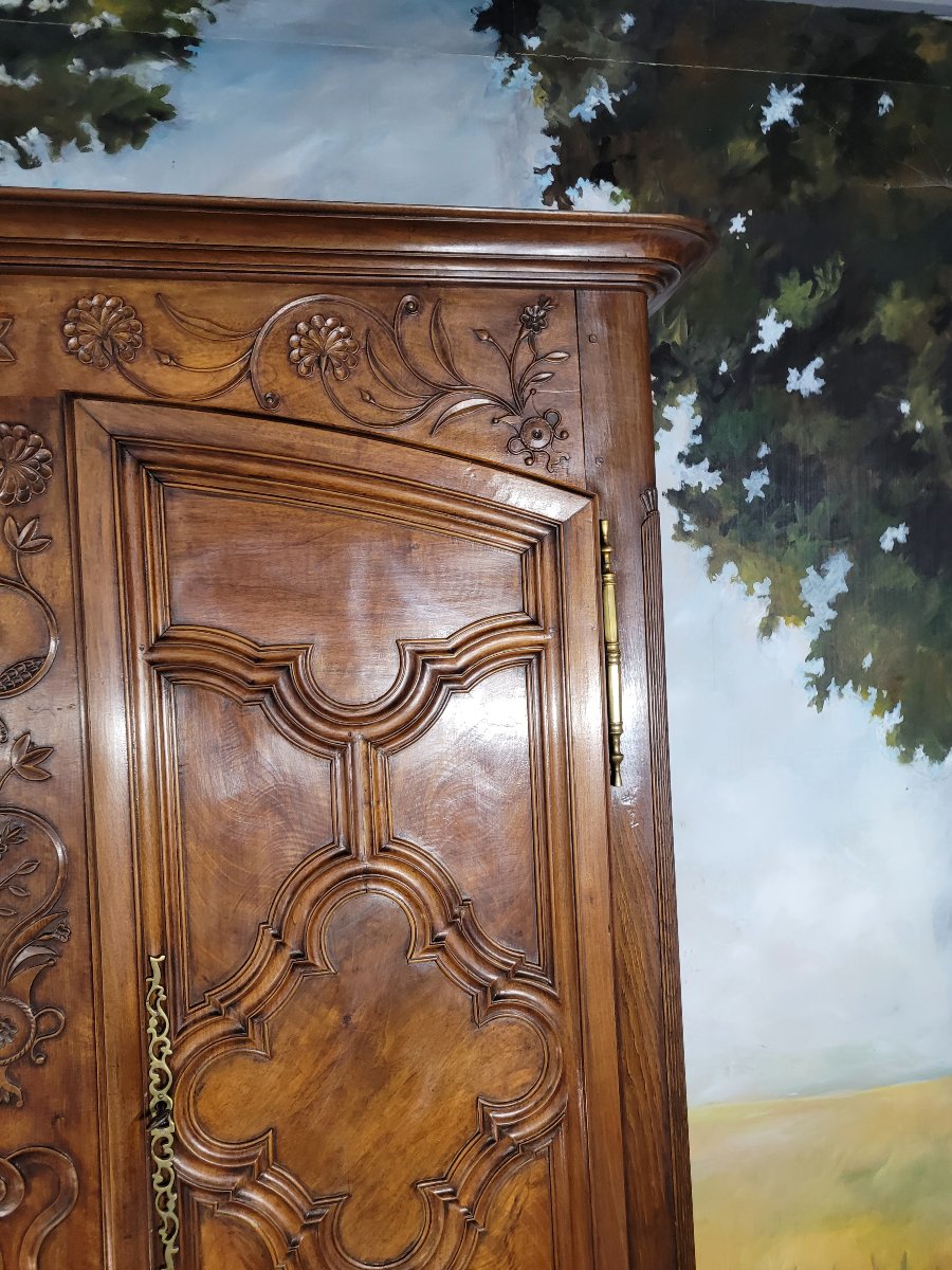 Louis XV Cabinet In Walnut And Oak-photo-3