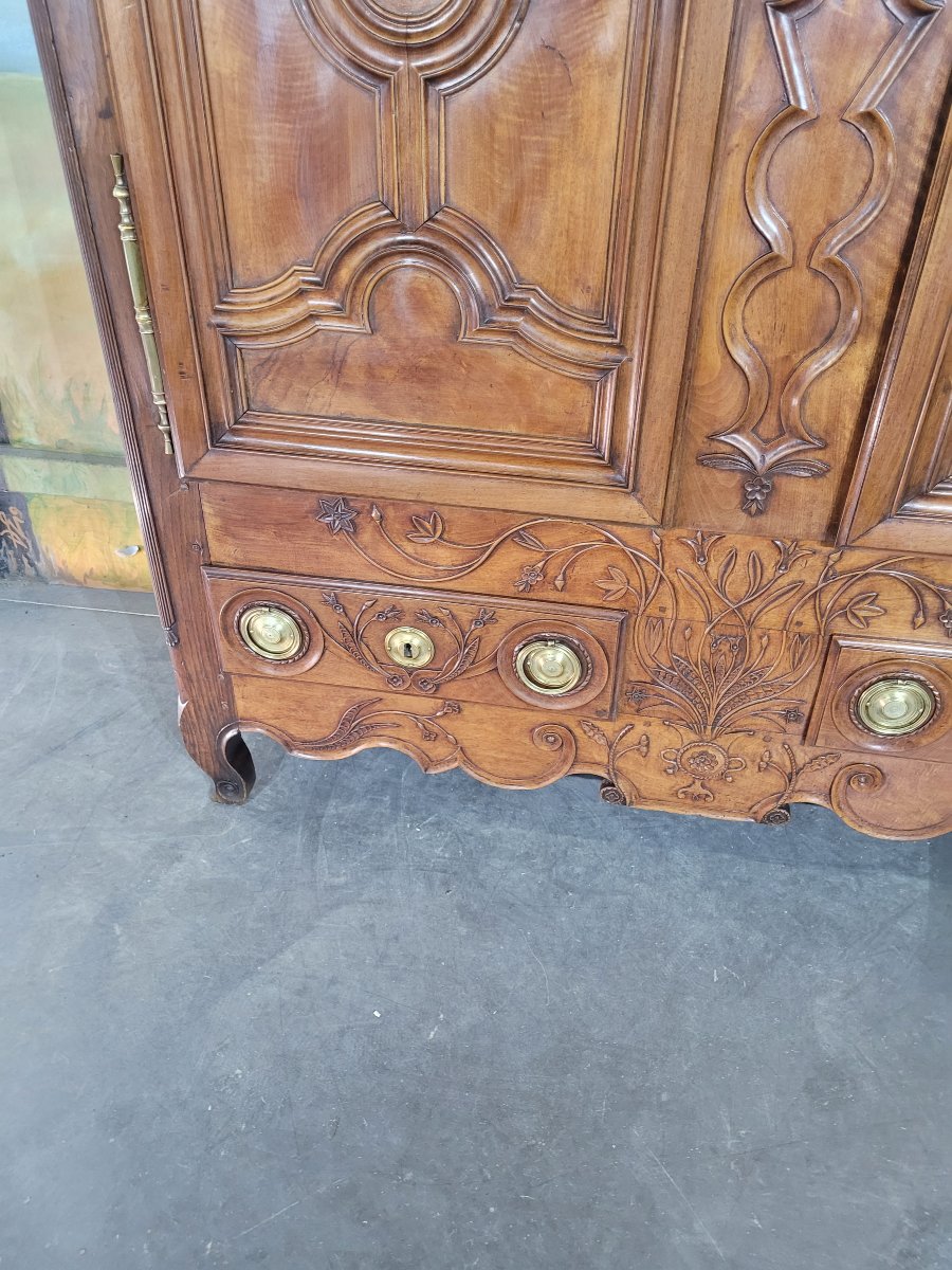 Louis XV Cabinet In Walnut And Oak-photo-1