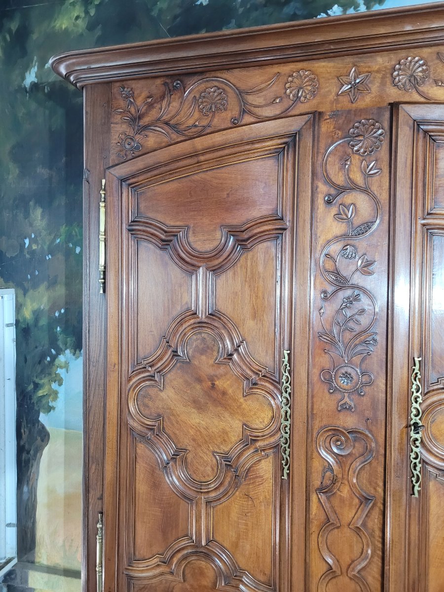 Louis XV Cabinet In Walnut And Oak-photo-2