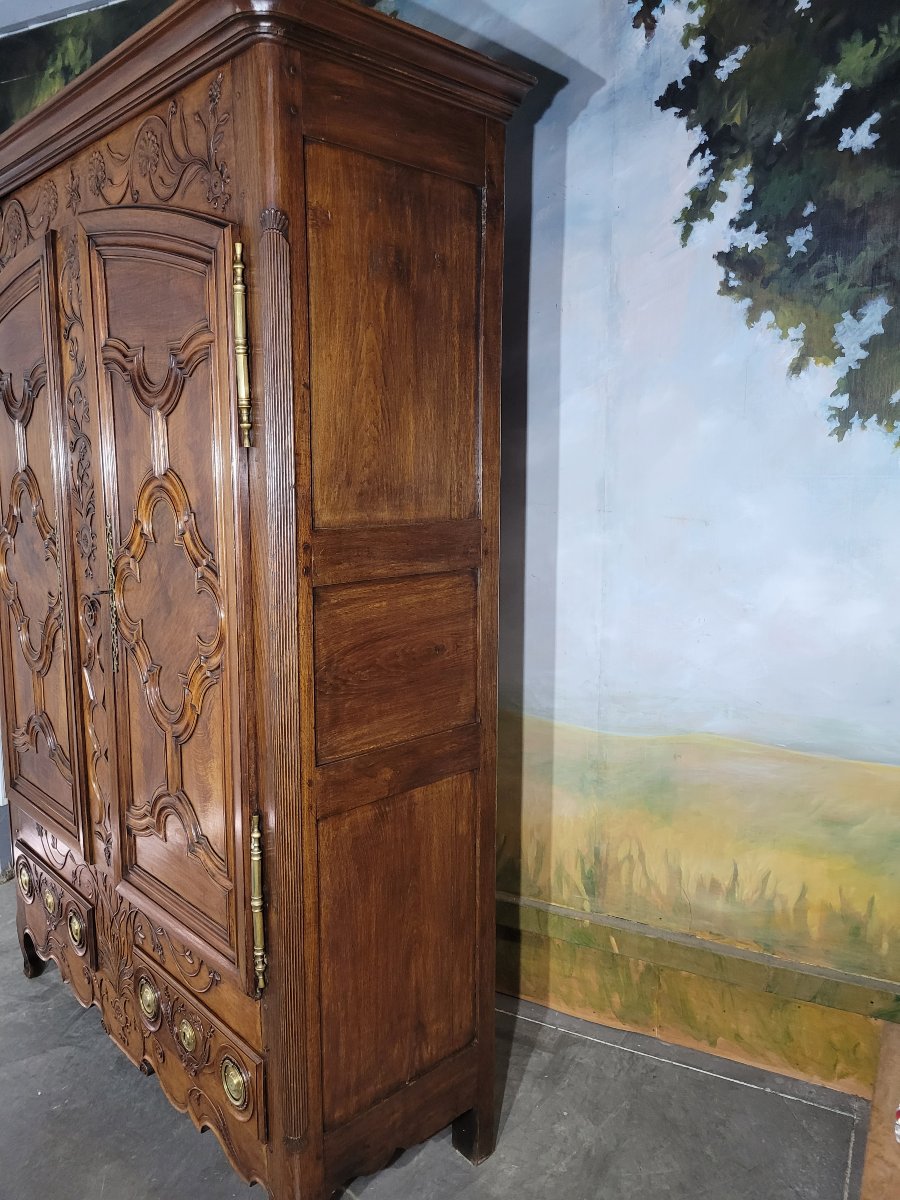 Louis XV Cabinet In Walnut And Oak-photo-6