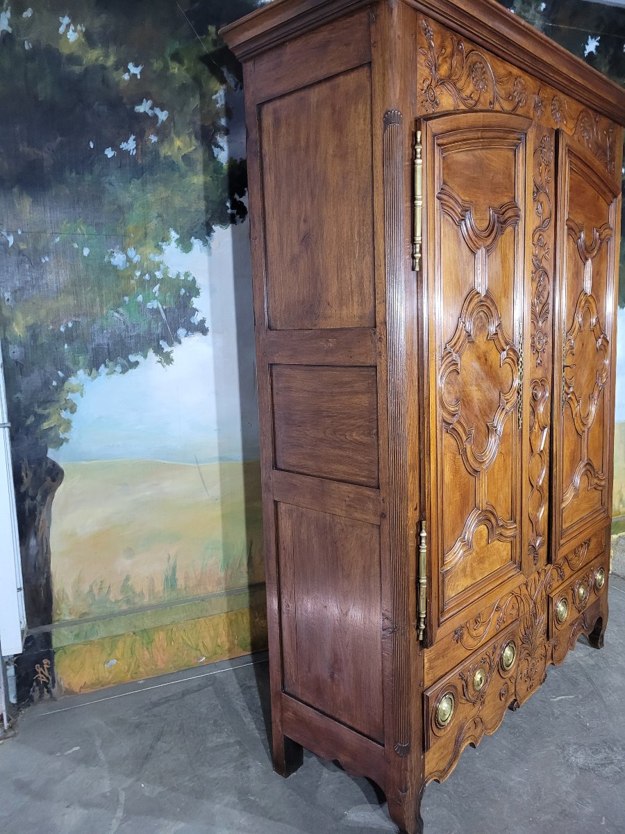 Louis XV Cabinet In Walnut And Oak-photo-7