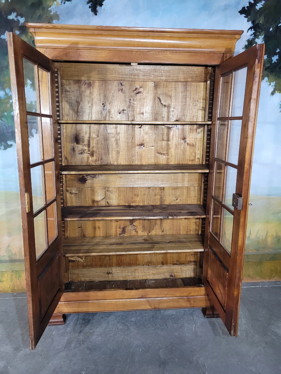Louis Philippe Bookcase In Cherry Wood-photo-3
