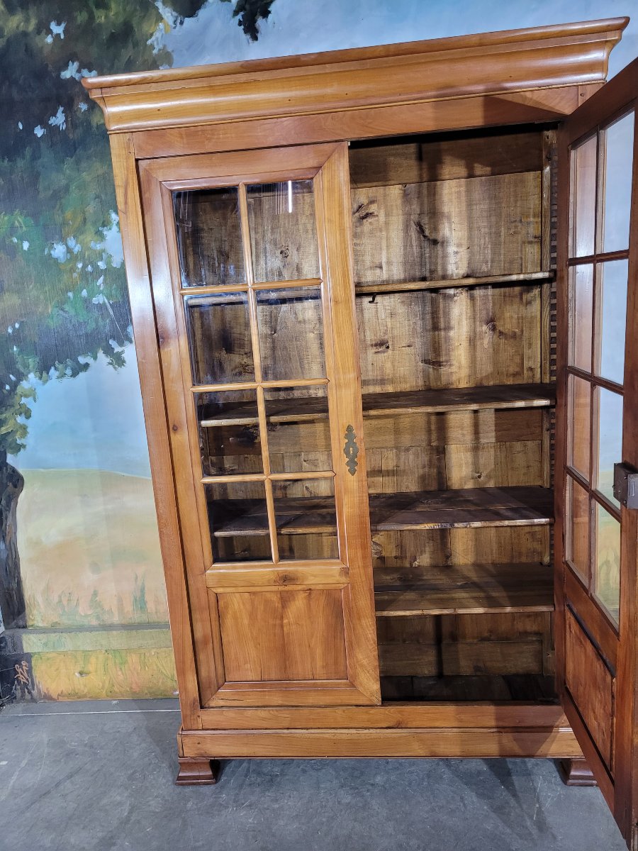 Louis Philippe Bookcase In Cherry Wood-photo-4