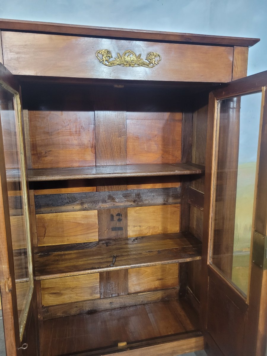 Small Empire-style Bookcase Made Of Cherry Wood-photo-5