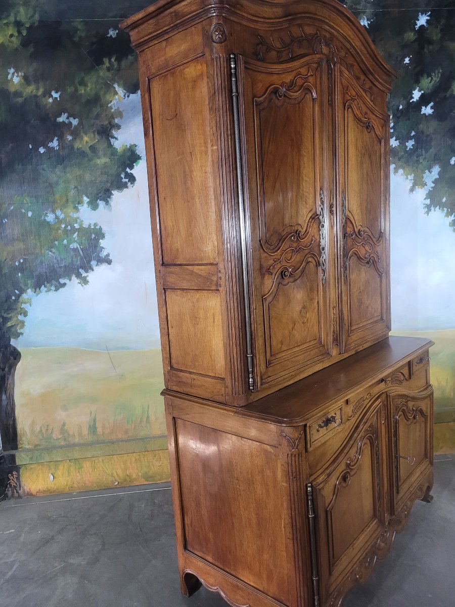 Two-section Louis XV Sideboard With A &amp;quot;gendarme&amp;#039;s Cap&amp;quot; Top-photo-8