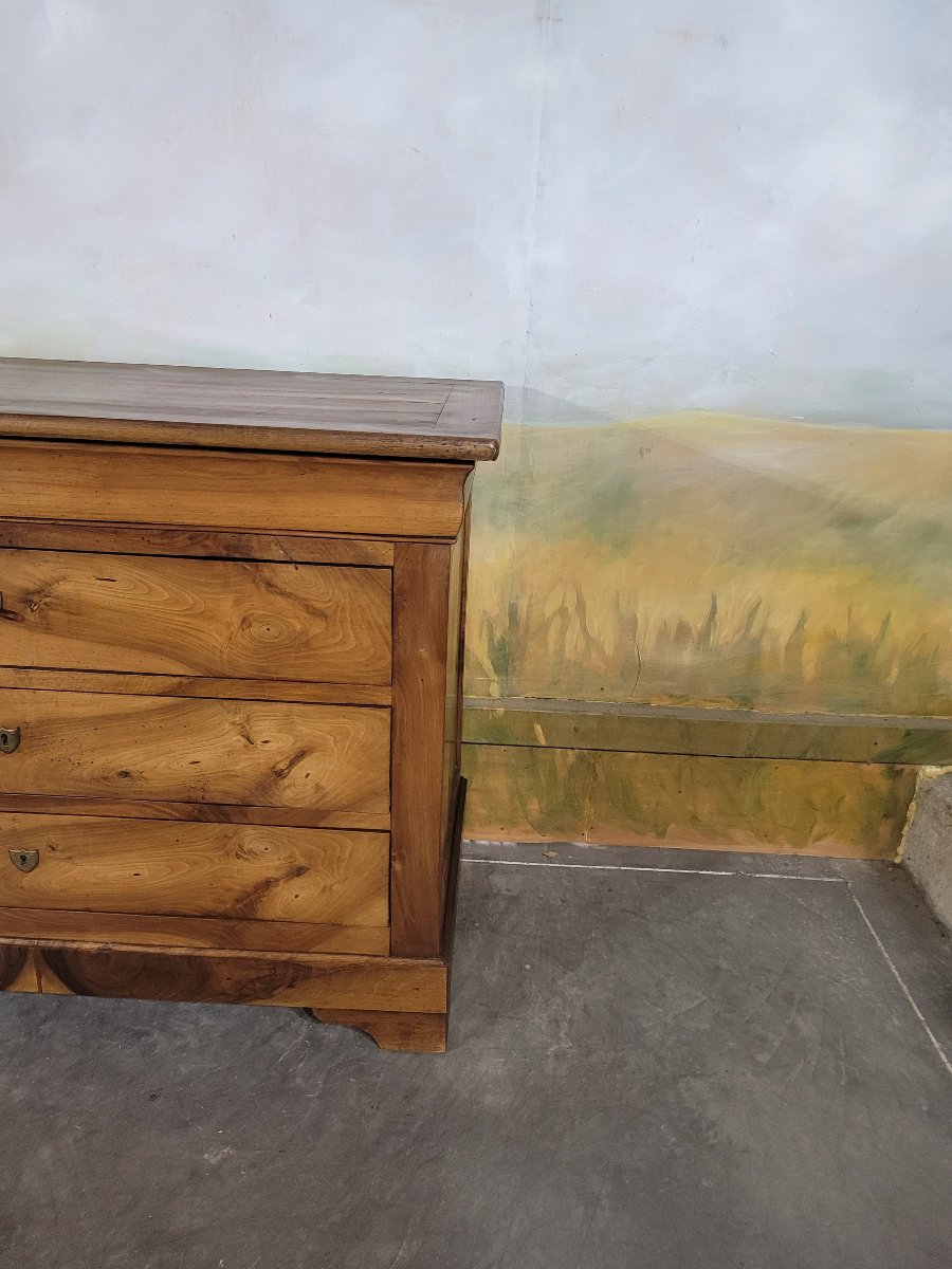 Louis Philippe-era Chest Of Drawers Made Of Solid Walnut-photo-2