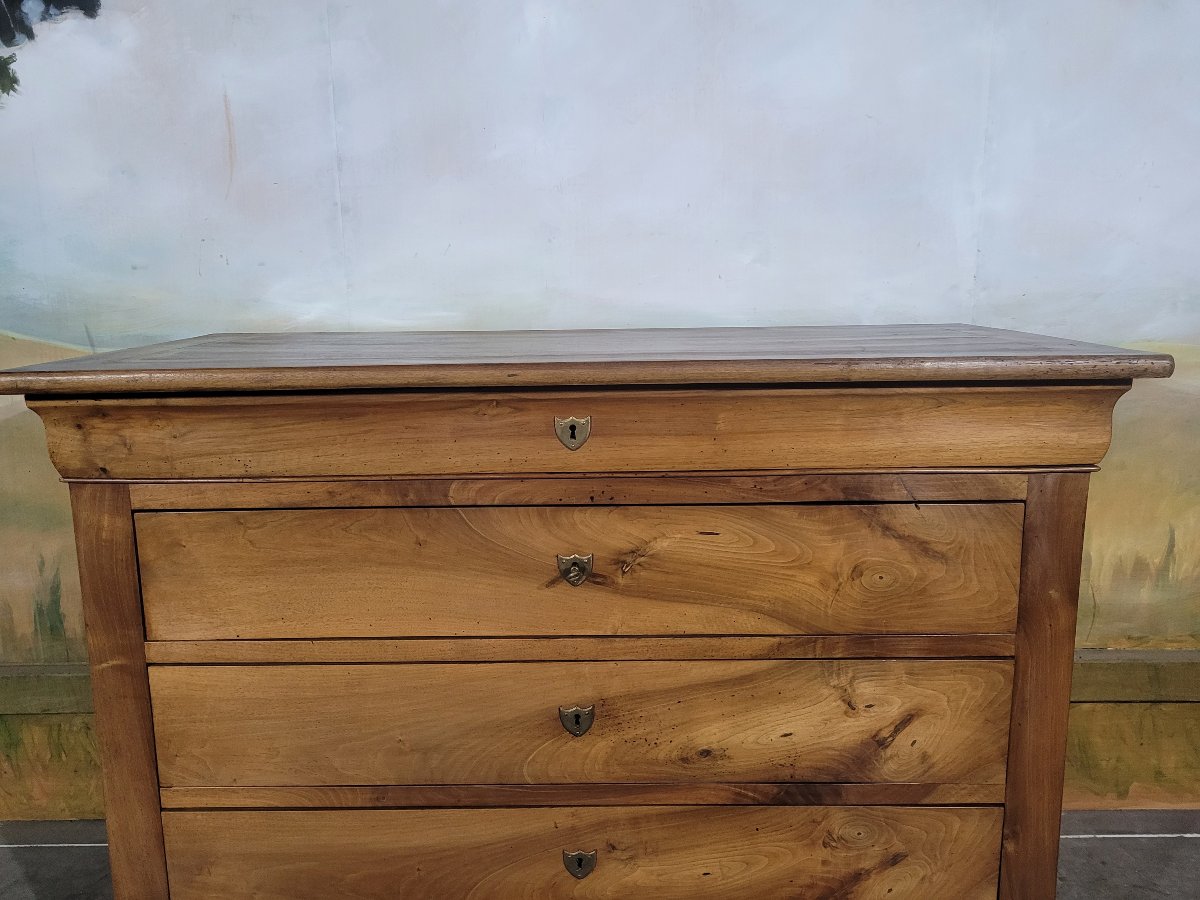 Louis Philippe-era Chest Of Drawers Made Of Solid Walnut-photo-1