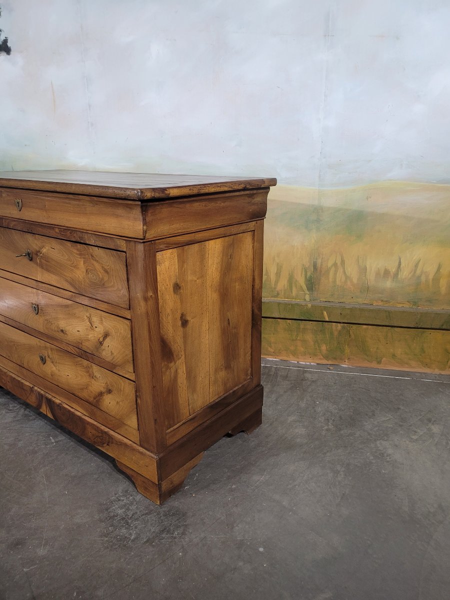 Louis Philippe-era Chest Of Drawers Made Of Solid Walnut-photo-2