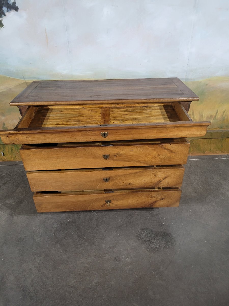 Louis Philippe-era Chest Of Drawers Made Of Solid Walnut-photo-5