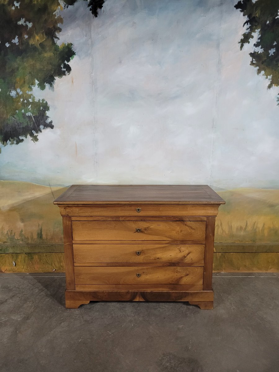 Louis Philippe-era Chest Of Drawers Made Of Solid Walnut