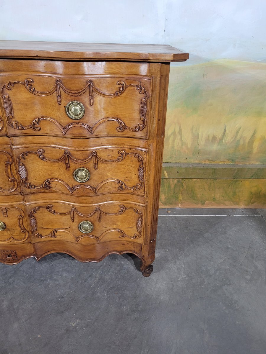 Commode arbalète en merisier massif fin XIX ème -photo-2