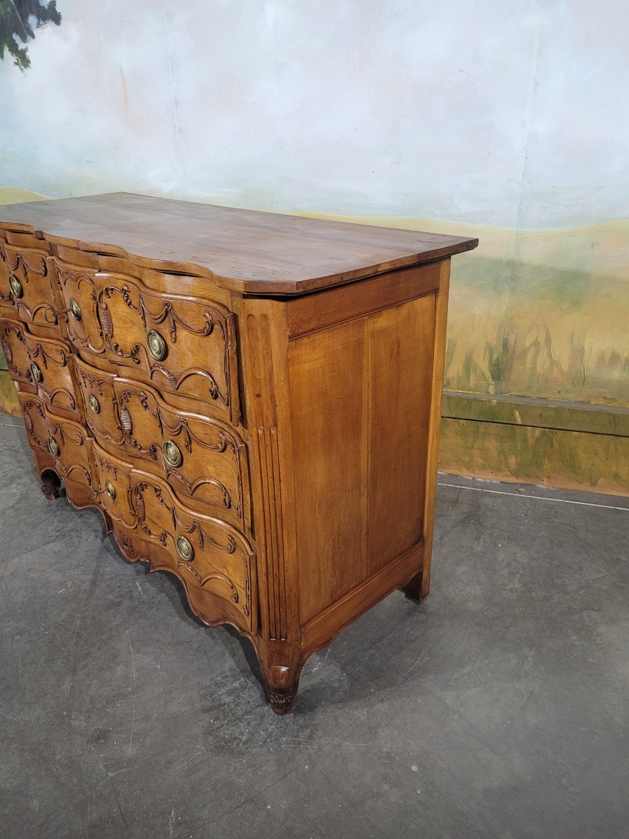 Commode arbalète en merisier massif fin XIX ème -photo-2