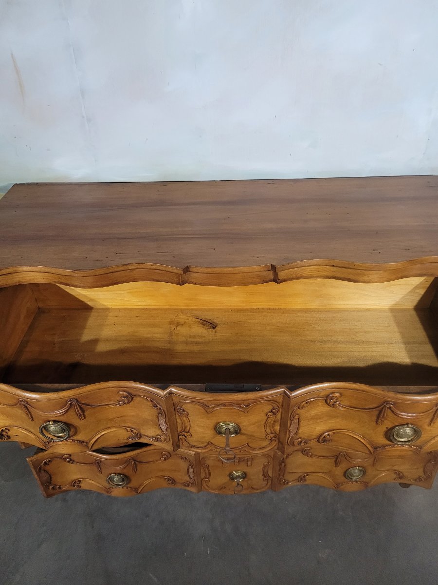 Commode arbalète en merisier massif fin XIX ème -photo-5