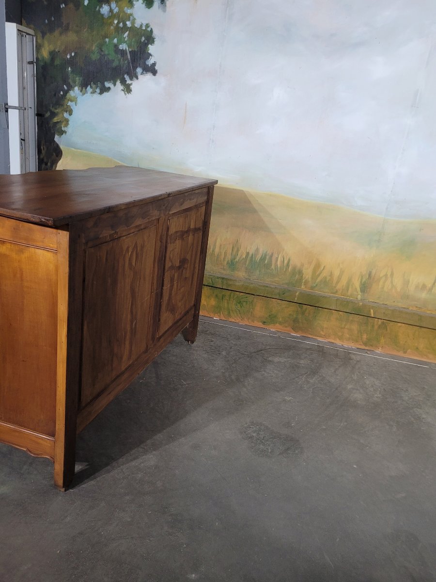 Commode arbalète en merisier massif fin XIX ème -photo-8
