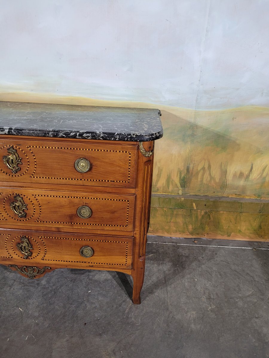 Louis XVI-style Cherry Wood Chest Of Drawers-photo-2
