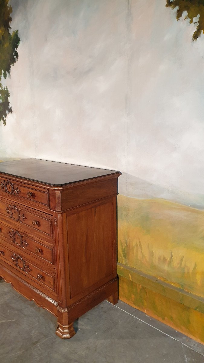 Petite Commode Louis Philippe En Noyer Massif-photo-2