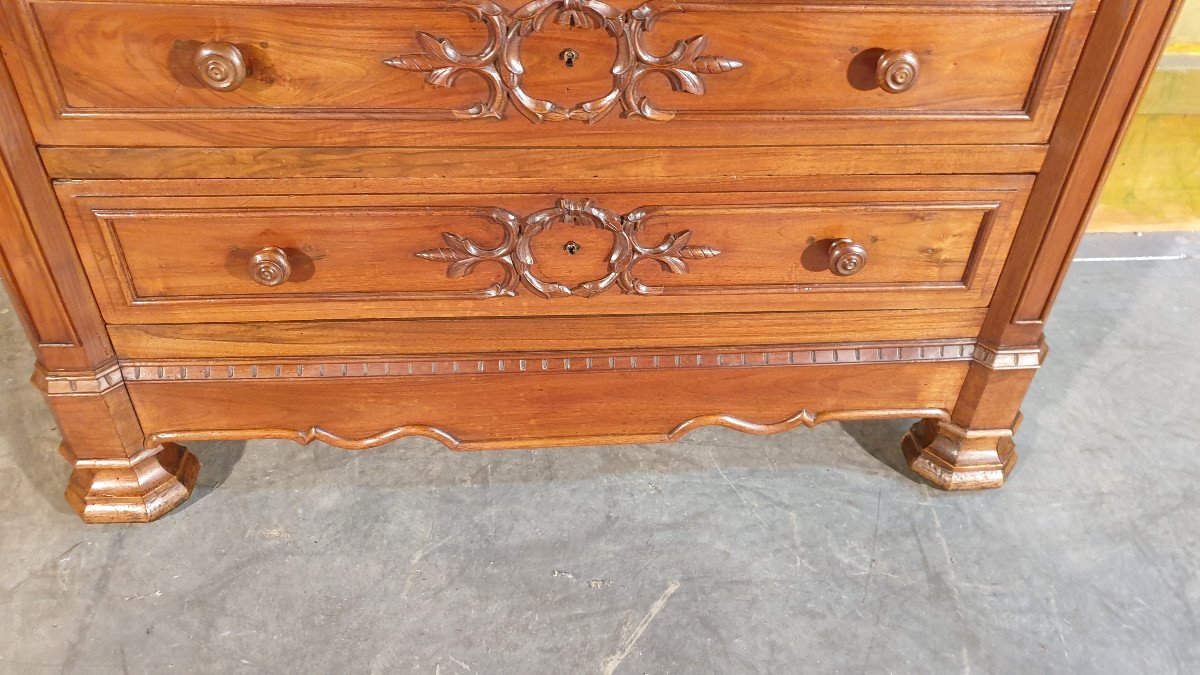 Small Louis Philippe Commode In Solid Walnut-photo-1