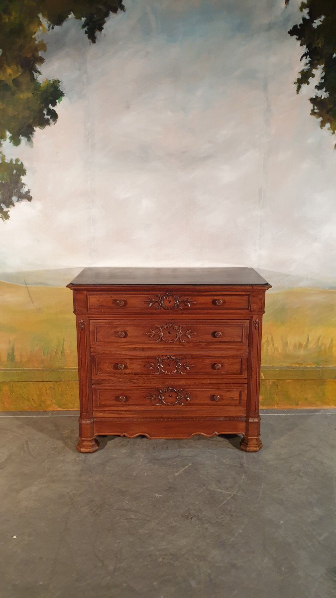 Small Louis Philippe Commode In Solid Walnut