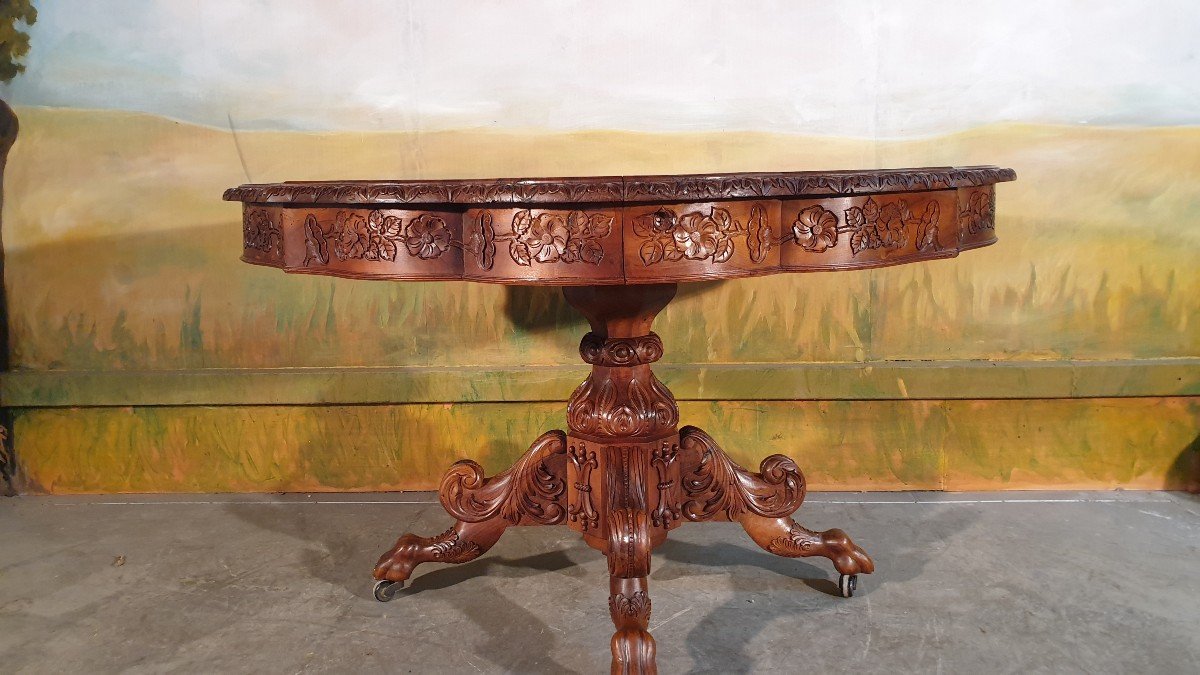 Pedestal Table, Napoleon III Central Foot Table-photo-3