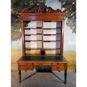 Large Library Desk In Oak XIX