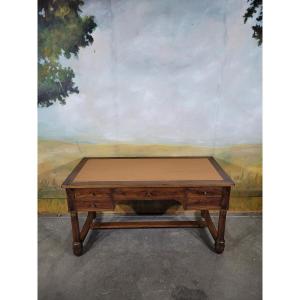 Bureau plat empire en acajou