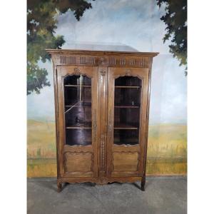 Small Carved Oak Bookcase