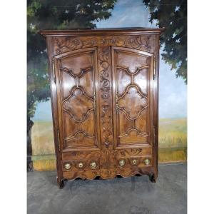Louis XV Cabinet In Walnut And Oak