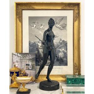 Bronze Sculpture After Houdon “diane Huntress”