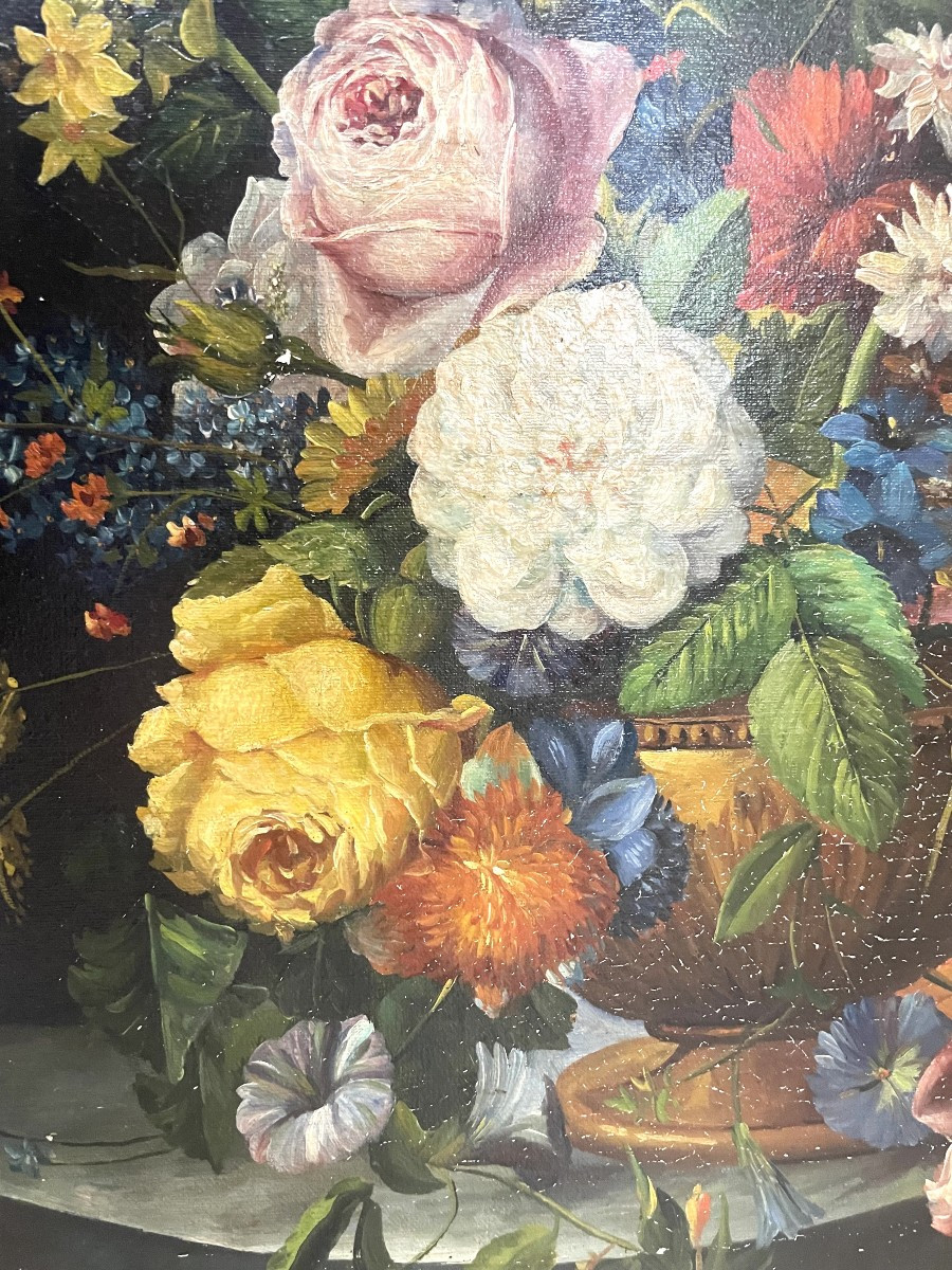 Ecole Anglaise du XIXème siècle,  Bouquet de fleurs, A.Tucker-photo-3