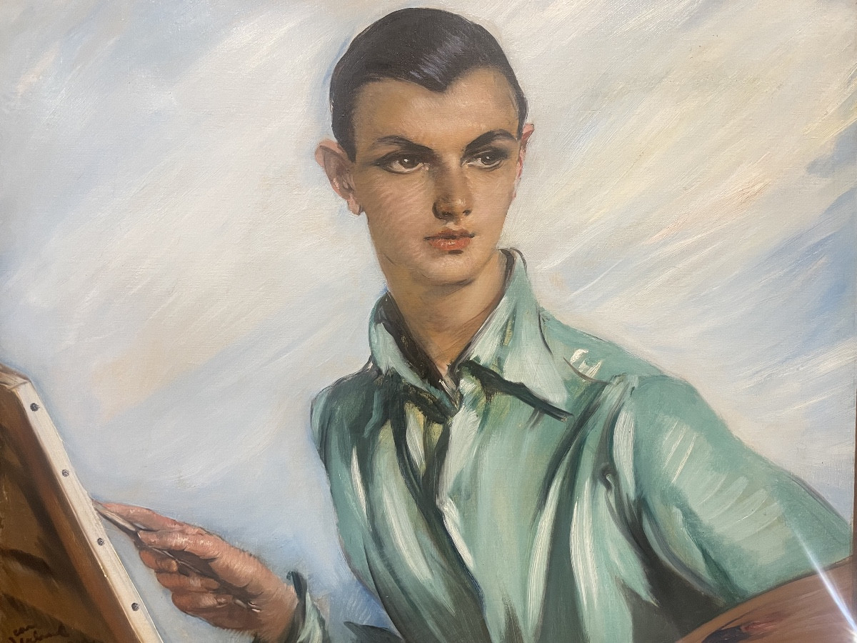 Jean-Gabriel Domergue (1889-1962), Autoportrait vers les années 1920, Huile sur toile-photo-2