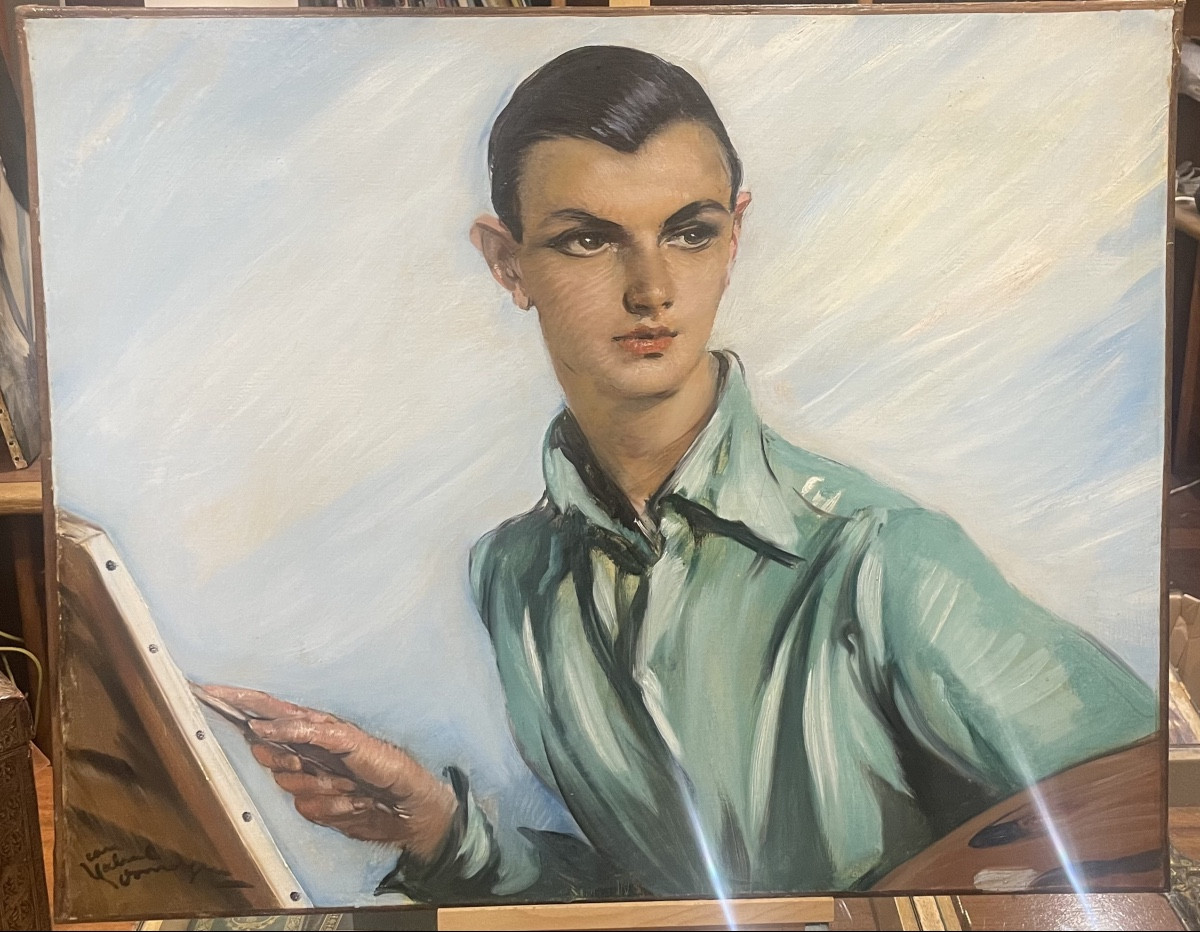 Jean-Gabriel Domergue (1889-1962), Autoportrait vers les années 1920, Huile sur toile