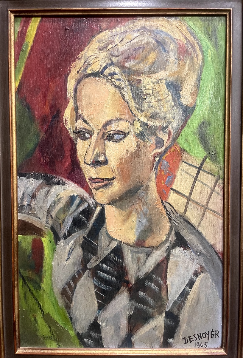 François Desnoyer (1894-1972) - Portrait Of Nicole Valentini, 1965 - Oil On Panel. -photo-2