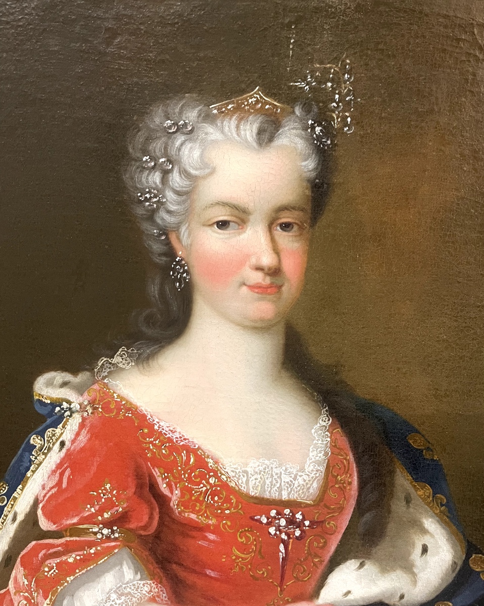 Ecole française du XVIIIᵉ s. - Portrait de la reine  Marie Leszczyńska (1703–1768) -photo-3