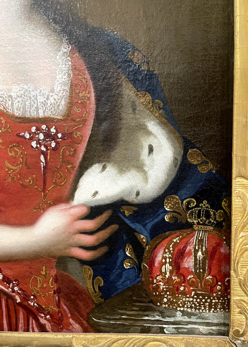 Ecole française du XVIIIᵉ s. - Portrait de la reine  Marie Leszczyńska (1703–1768) -photo-4