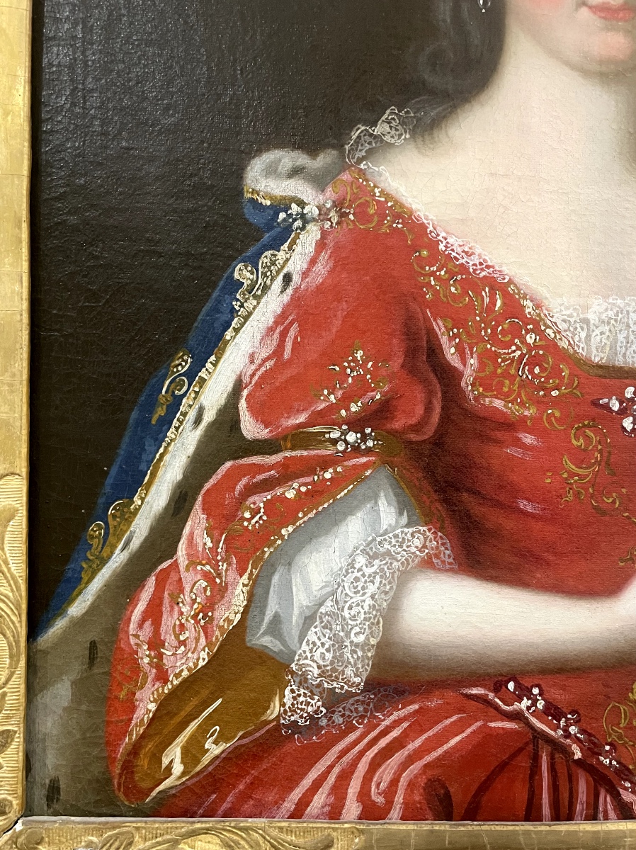 Ecole française du XVIIIᵉ s. - Portrait de la reine  Marie Leszczyńska (1703–1768) -photo-1