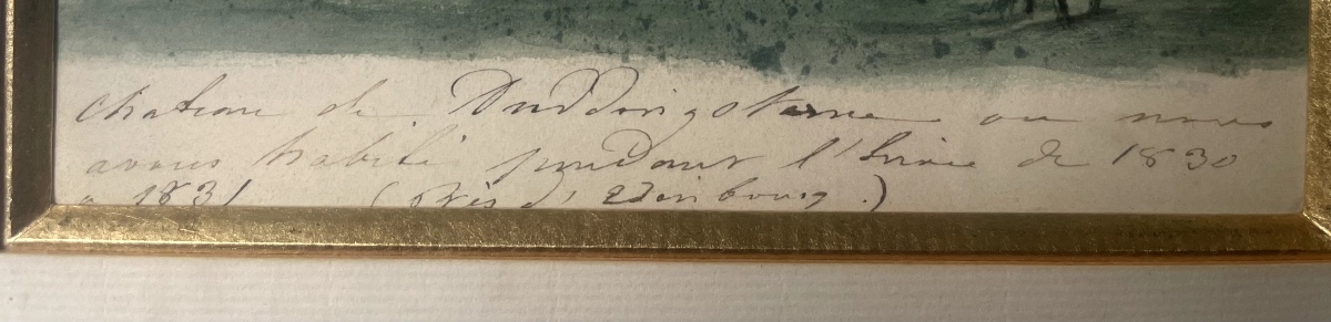 The Duchess Of Berry – Duddingston Castle – Watercolor Circa 1830-photo-4