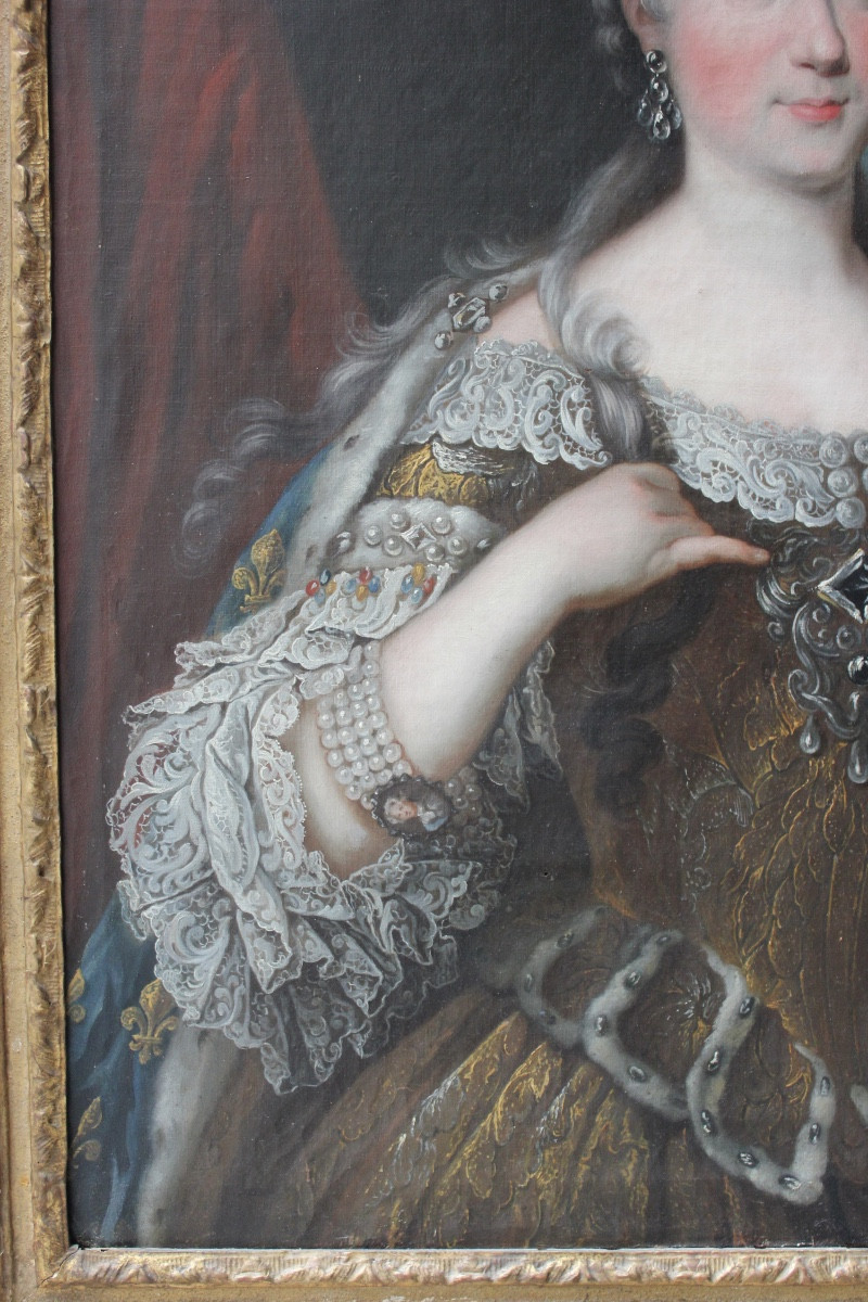 Carle Van Loo's Studio – Portrait Of Marie Leszczyńska – Oil On Canvas-photo-2