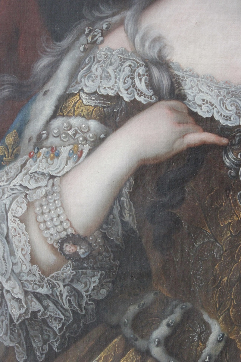 Carle Van Loo's Studio – Portrait Of Marie Leszczyńska – Oil On Canvas-photo-3
