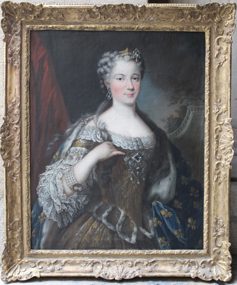 Carle Van Loo's Studio – Portrait Of Marie Leszczyńska – Oil On Canvas