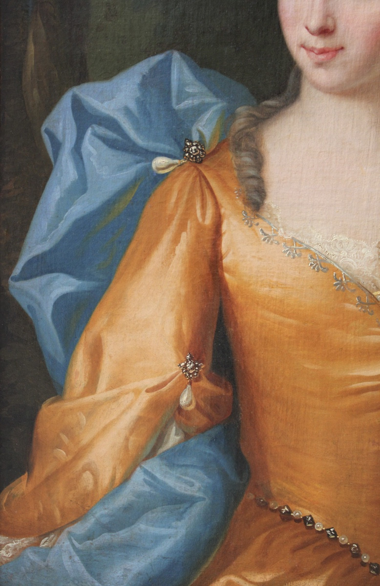 French School, 18th Century – Portrait Of A Lady From Lorraine – Oil On Canvas-photo-4