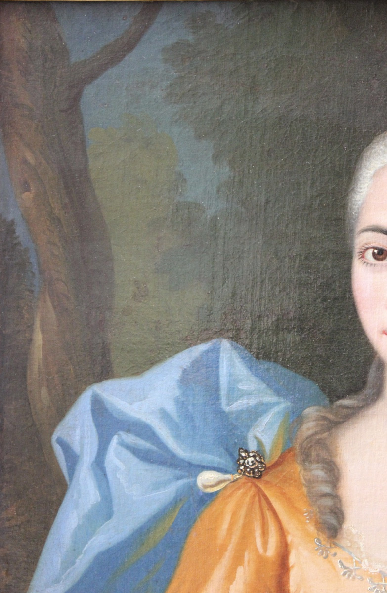 French School, 18th Century – Portrait Of A Lady From Lorraine – Oil On Canvas-photo-2