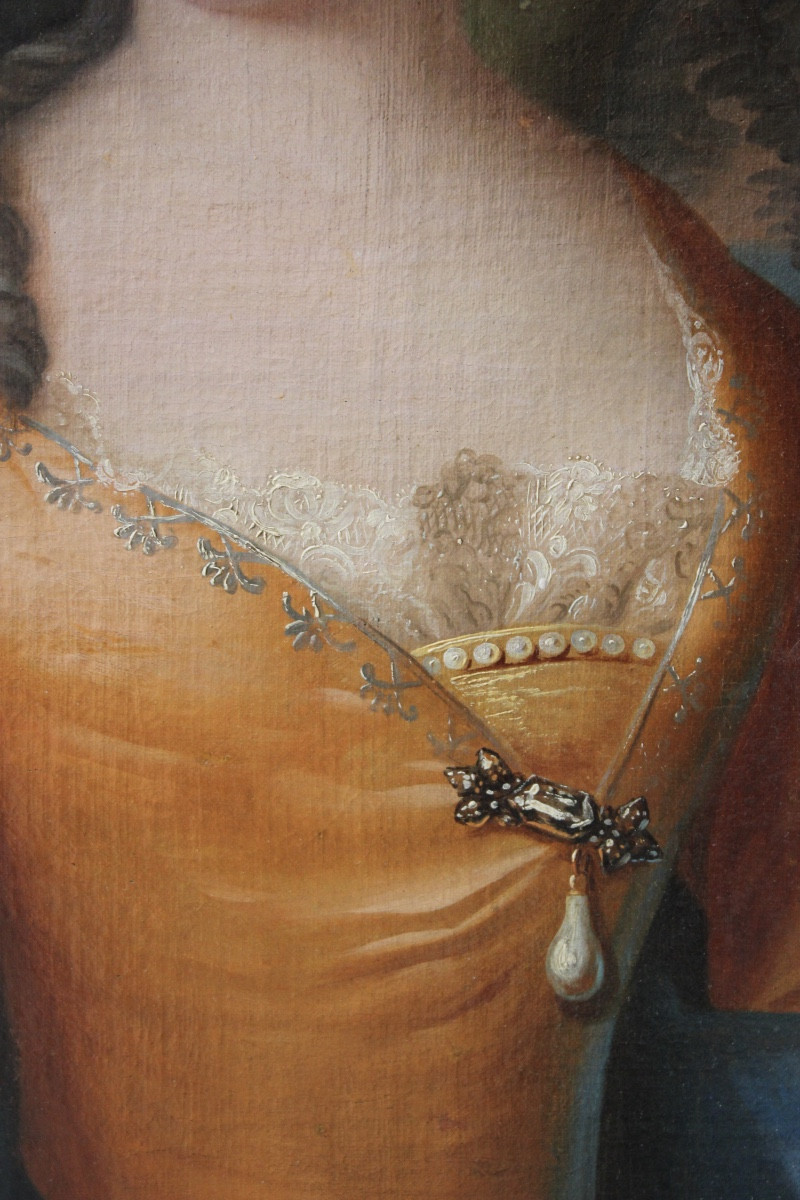 French School, 18th Century – Portrait Of A Lady From Lorraine – Oil On Canvas-photo-4