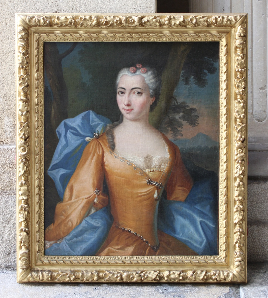 French School, 18th Century – Portrait Of A Lady From Lorraine – Oil On Canvas