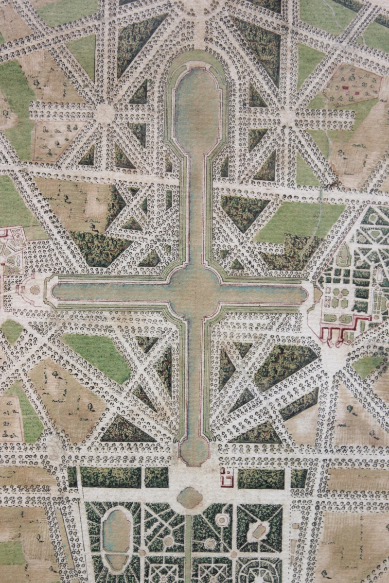 French School, 18th Century – Plan Of Versailles, 1768 – Ink And Watercolor-photo-1