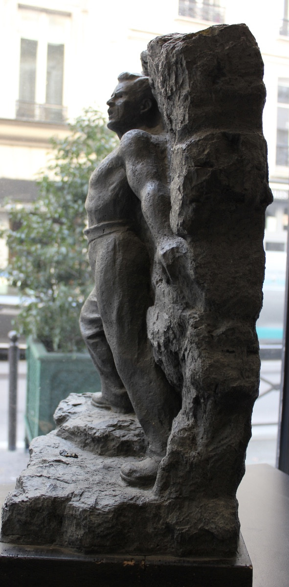 Socialist Realism, 1949 - Statue Of A Polish Worker - Coal-photo-4