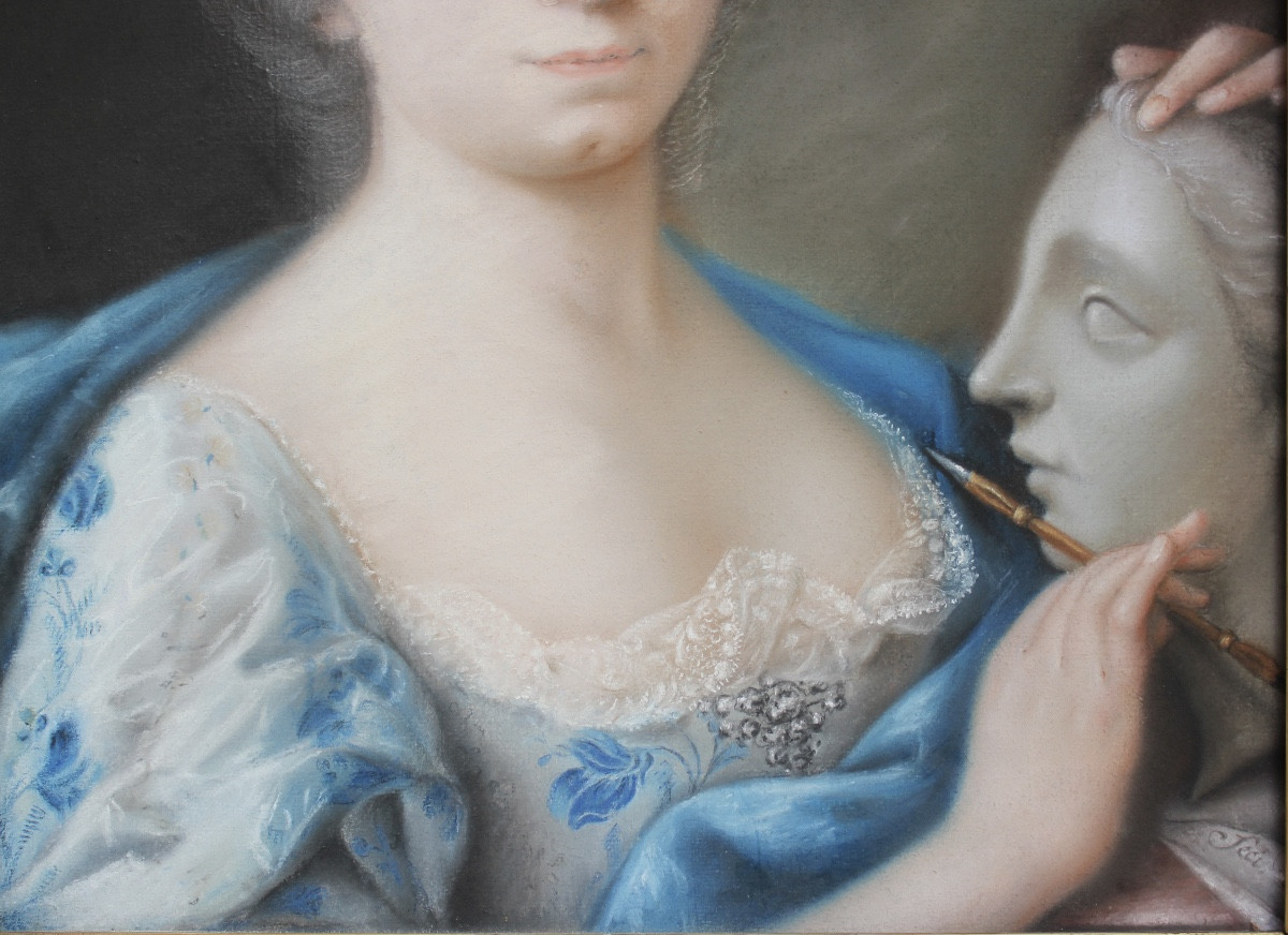 Rosalba Carriera (circle Of) - Portrait Of A Woman - Pastel-photo-4